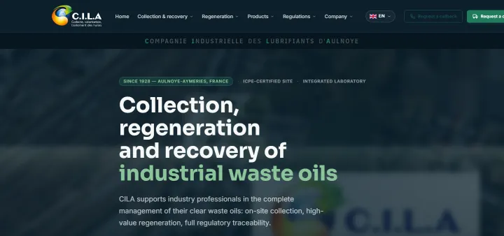 Page d'accueil du prototype CILA en anglais