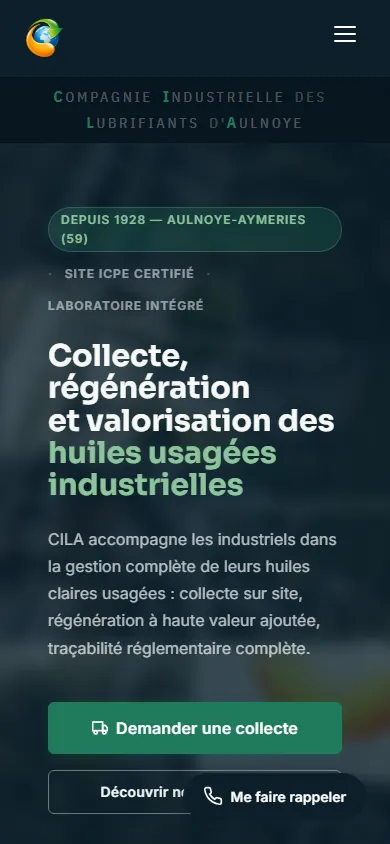 Version mobile du prototype de site CILA