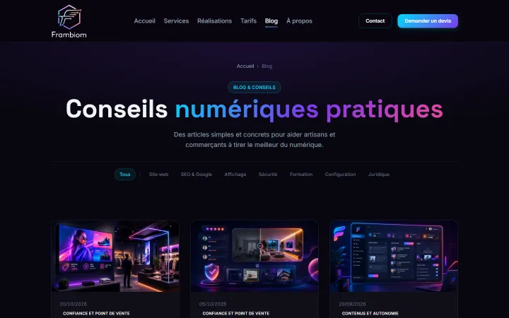 Page du blog de Frambiom